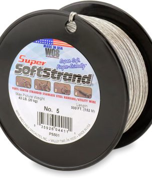SuperSoftstrand 500-Feet Picture Wire Vinyl Coated Stranded Stainless Steel